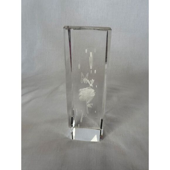 Mom I Love You Gift/Paperweight, Mother's Day Gift, Engraved, Roses, Crystal - Picture 2 of 8